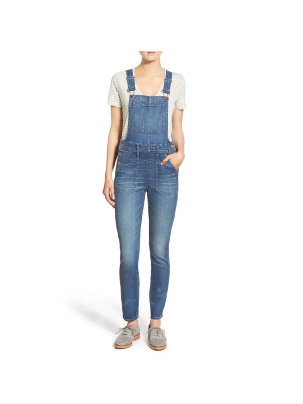 NWT Madewell Skinny Denim Overalls Jeans XS